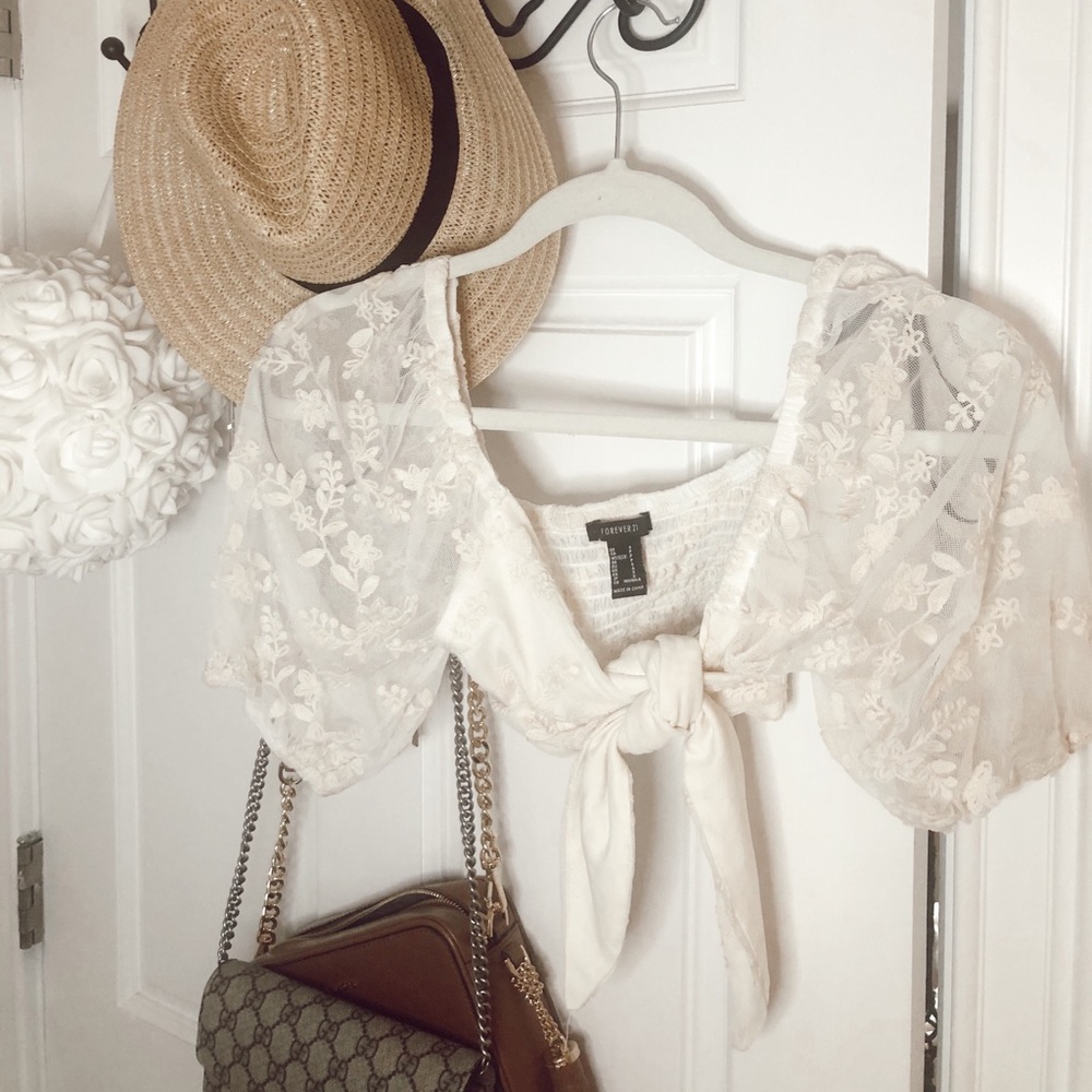 forever 21 lace tie top!